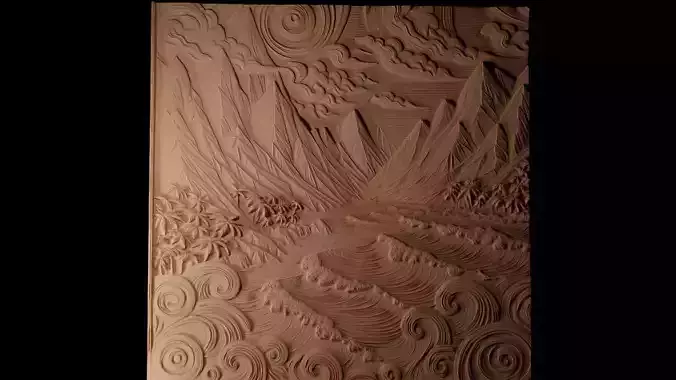 Delta CNC 3d Print High Relief Sand Casting 3D print model