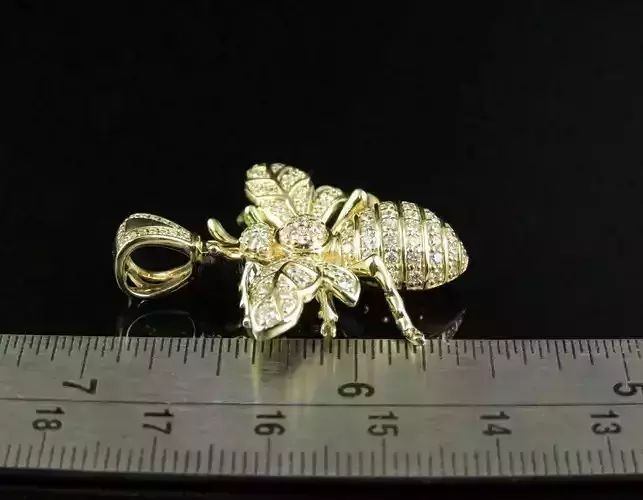  Diamond Gold Bumble Bee Pendant