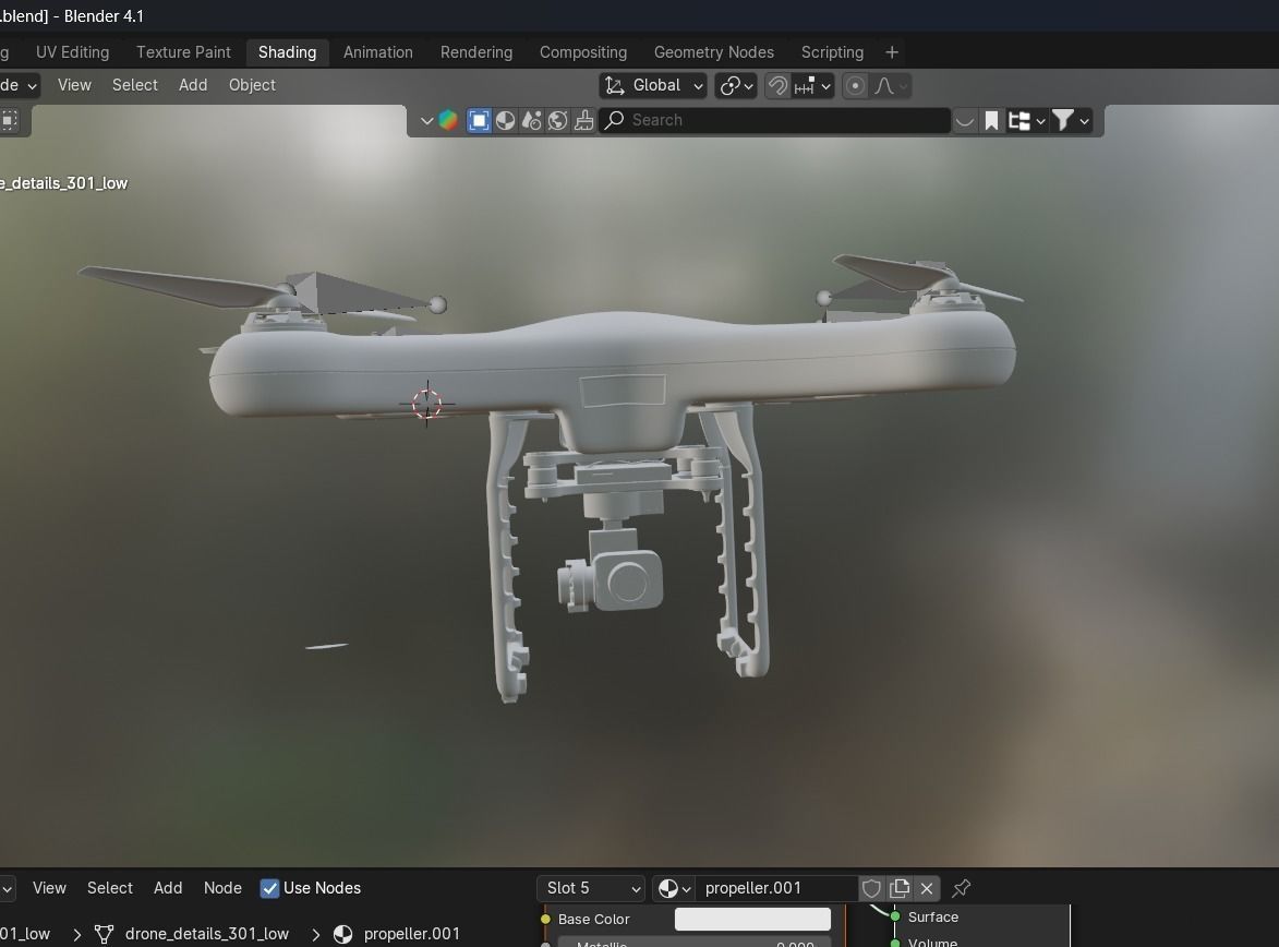 Surveillance Drone Camera Blender Model 3D model_1
