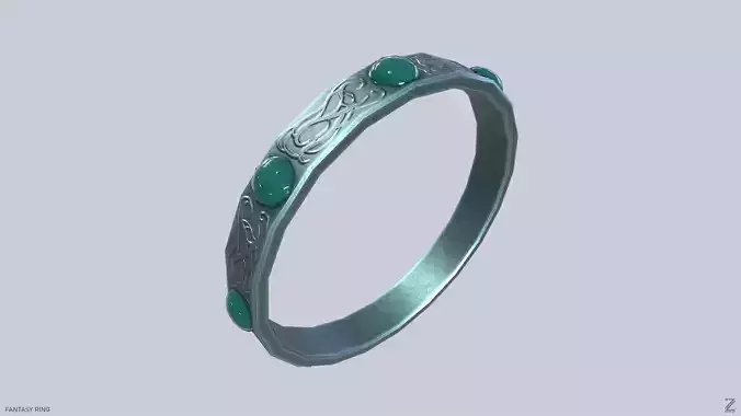 Fantasy ring Low-poly 3D model Fantasy ring Low-poly 3D model