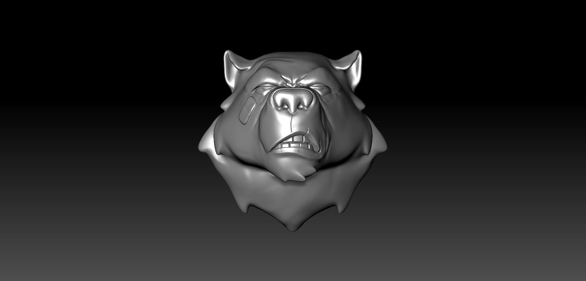 Bear Head 3D print model_3