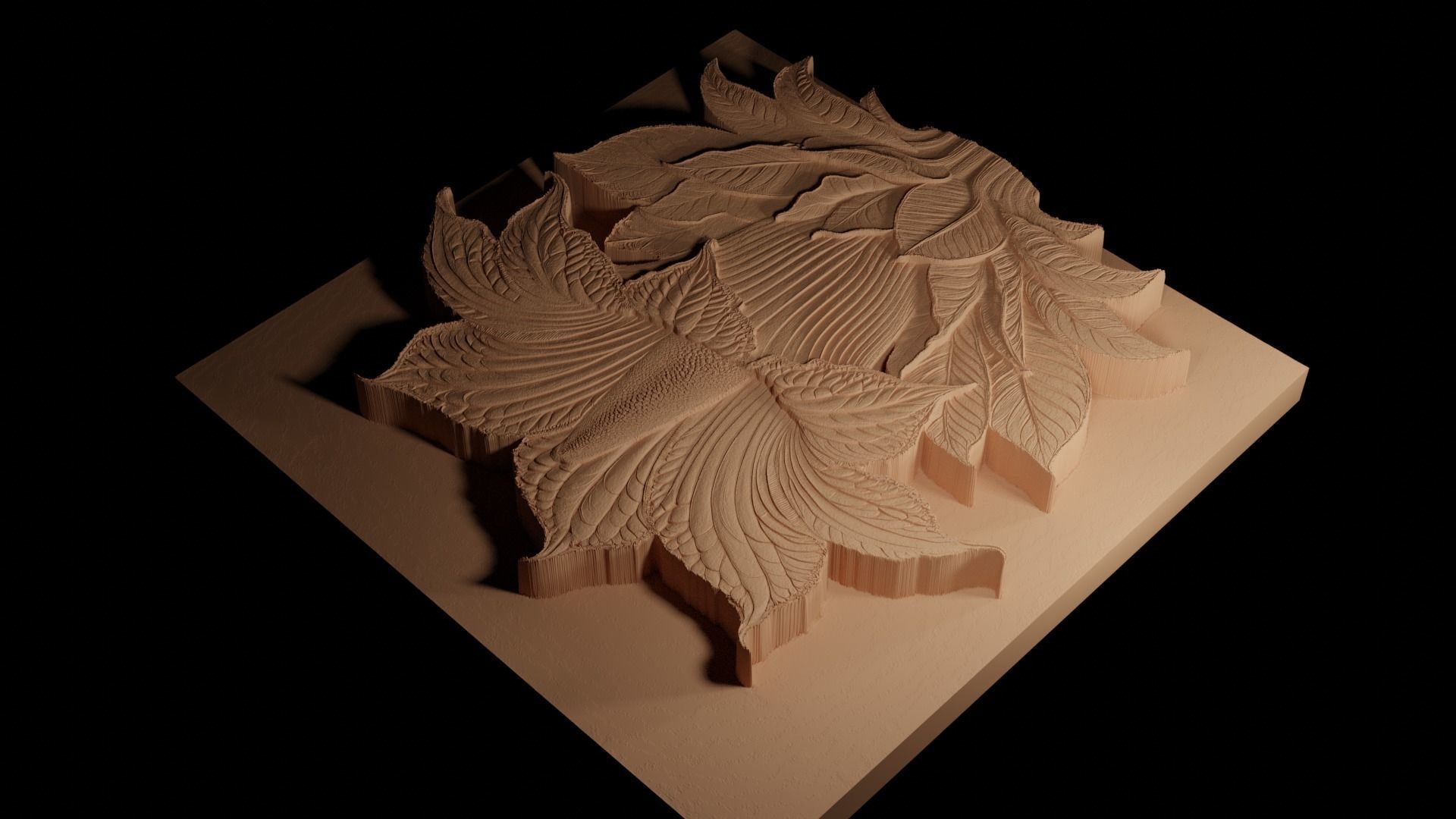 Corpse Flower CNC 3d Print High Relief Sand Casting 3D print model_4