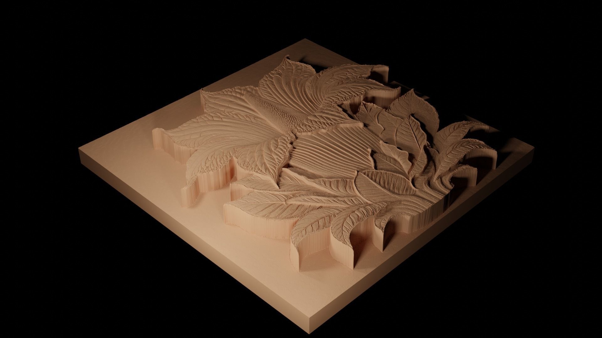 Corpse Flower CNC 3d Print High Relief Sand Casting 3D print model_2