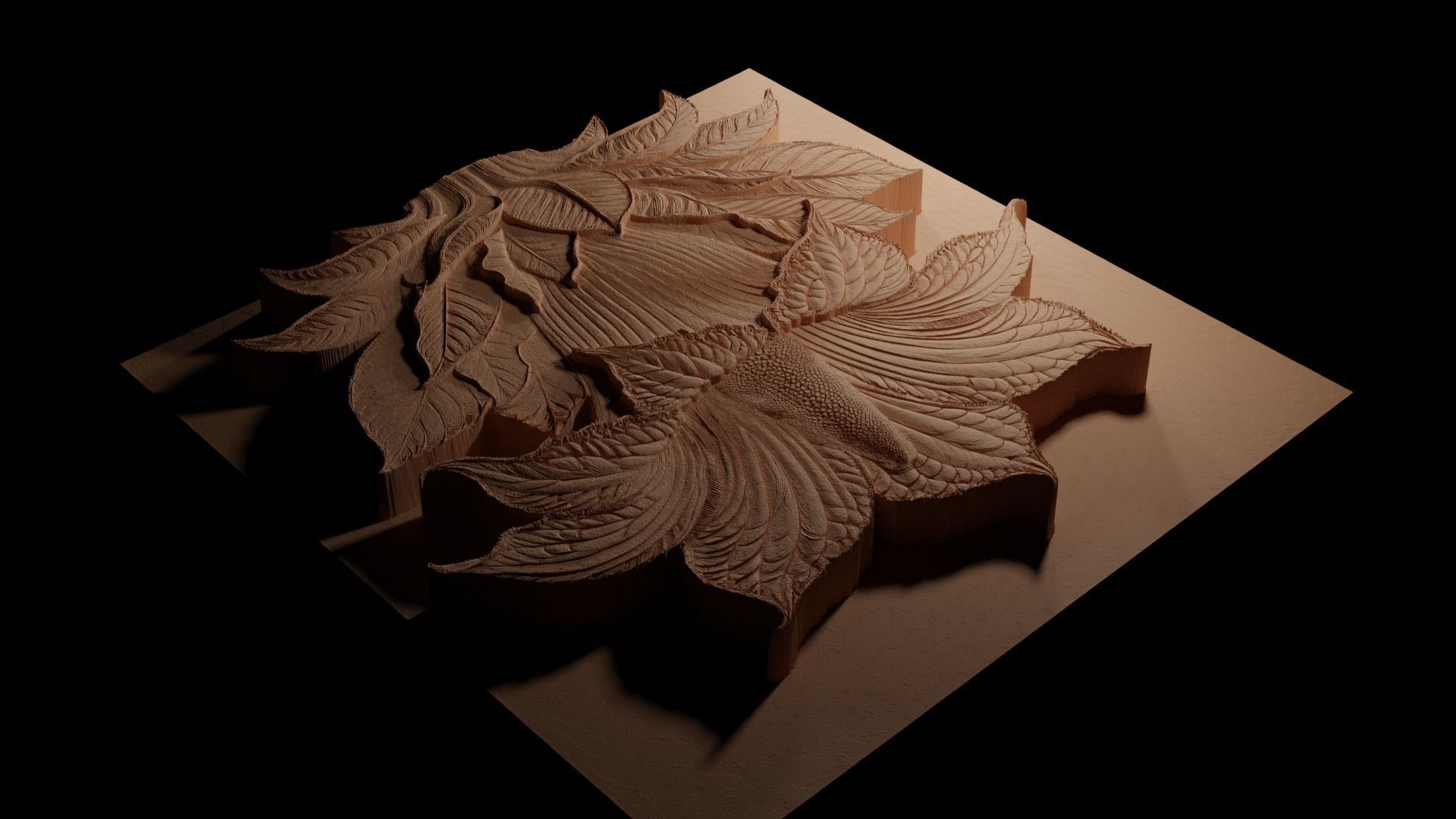 Corpse Flower CNC 3d Print High Relief Sand Casting 3D print model_3