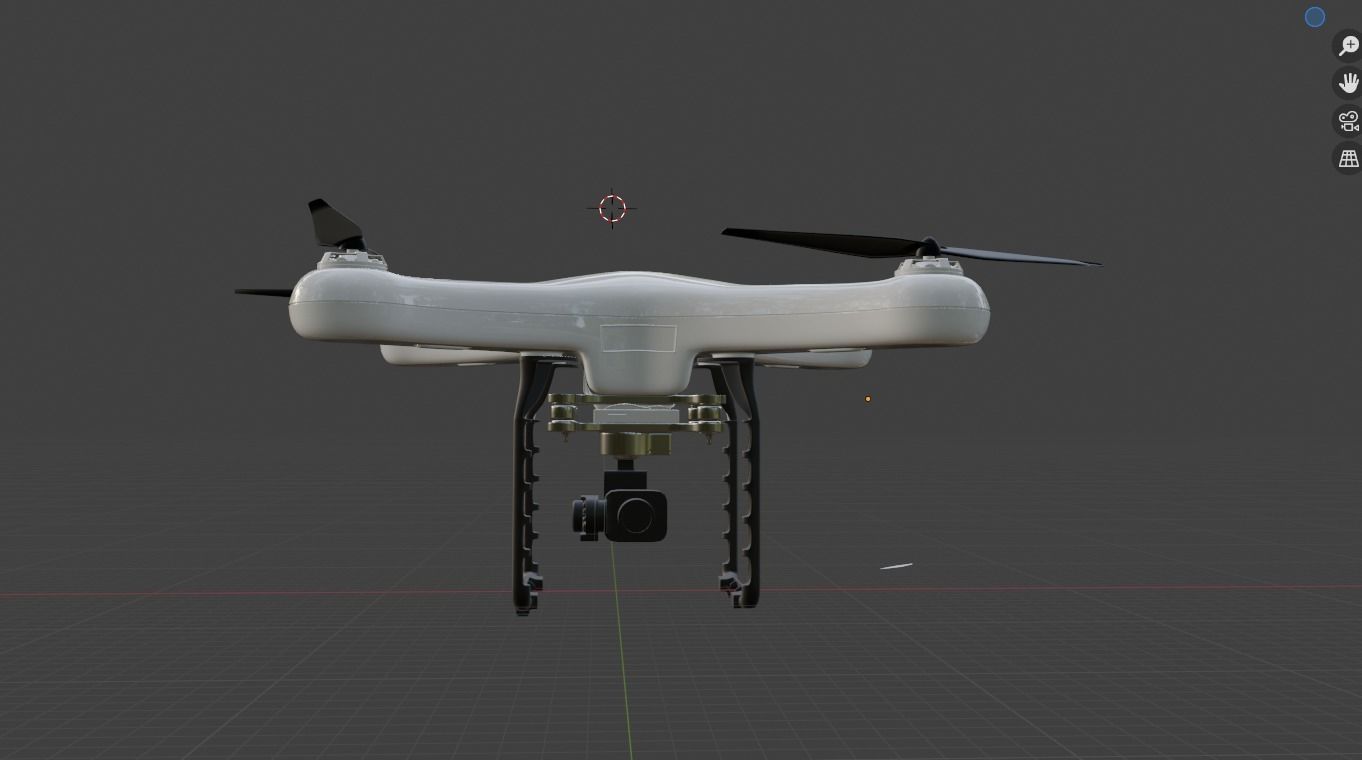 Surveillance Quadcopter drone Blender 3D model_1