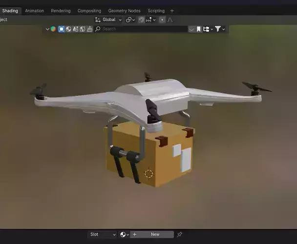 Package delivery drone blender 3D model