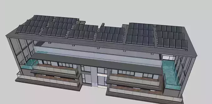 office building pent house 3d model 