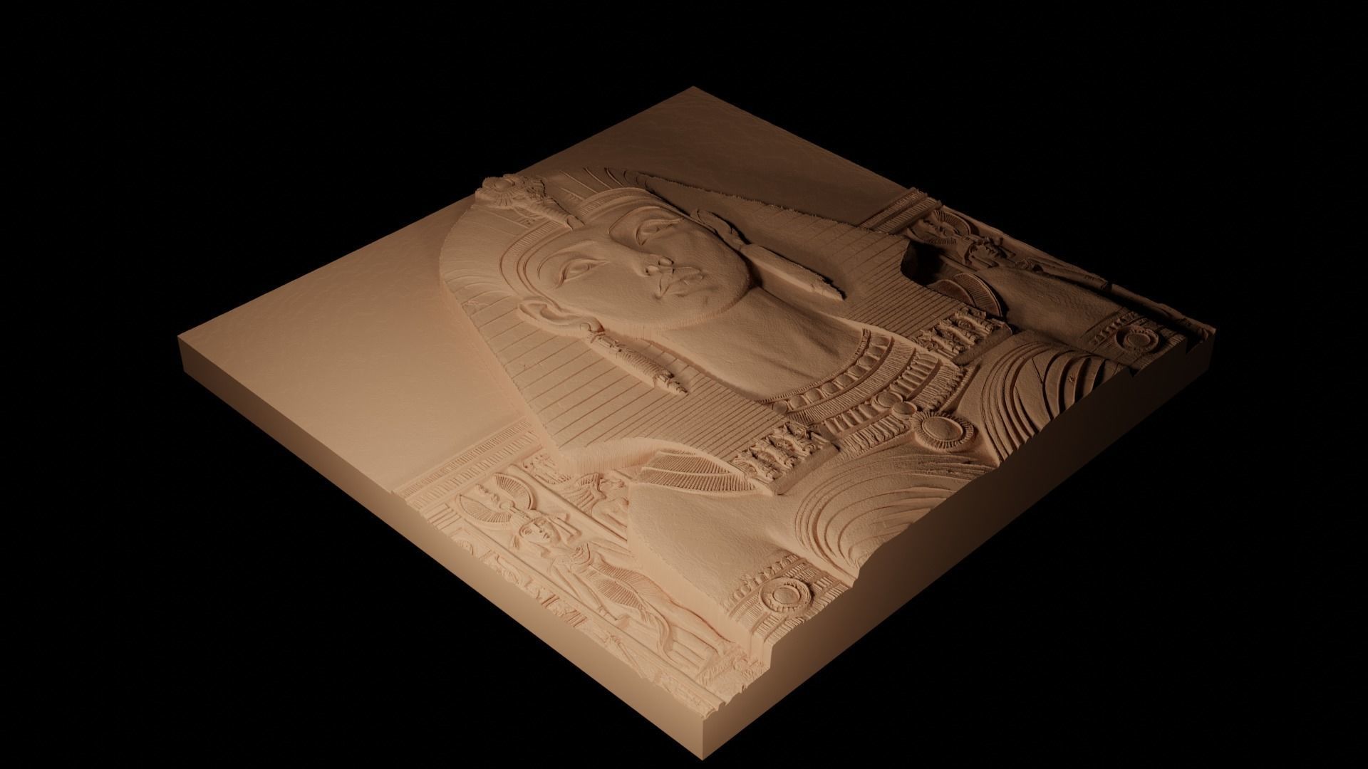 Cleopatra CNC 3d Print High Relief Sand Casting 3D print model_2