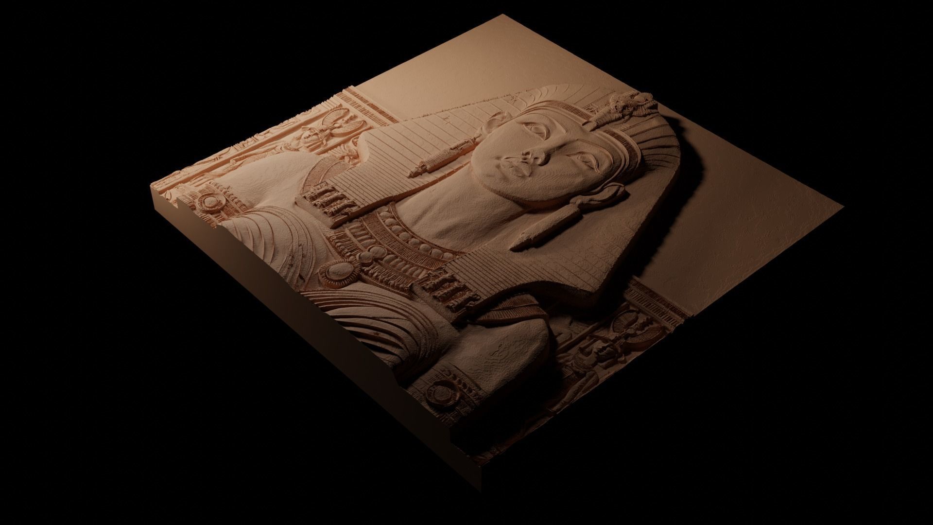 Cleopatra CNC 3d Print High Relief Sand Casting 3D print model_1