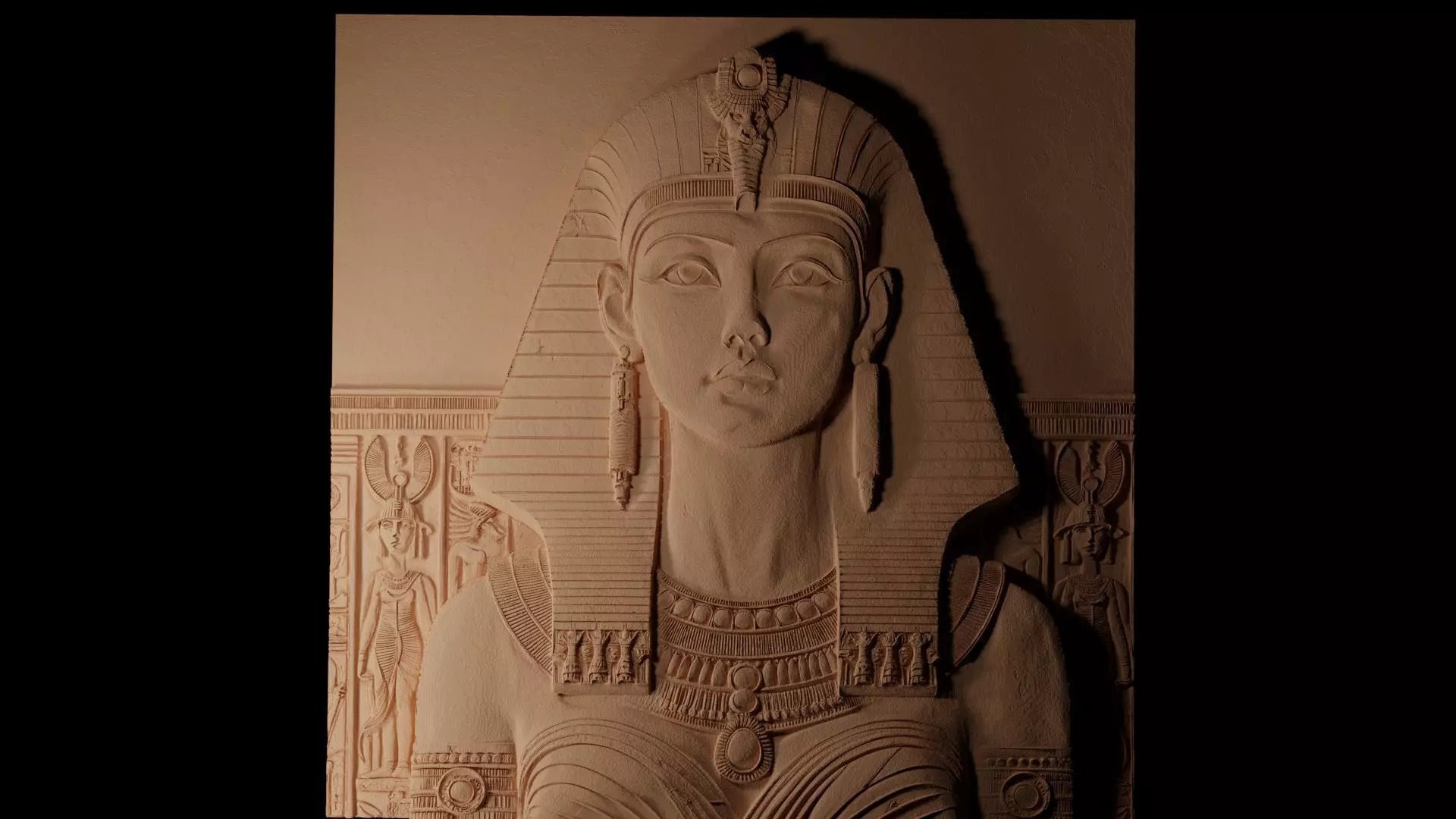 Cleopatra CNC 3d Print High Relief Sand Casting 3D print model_0
