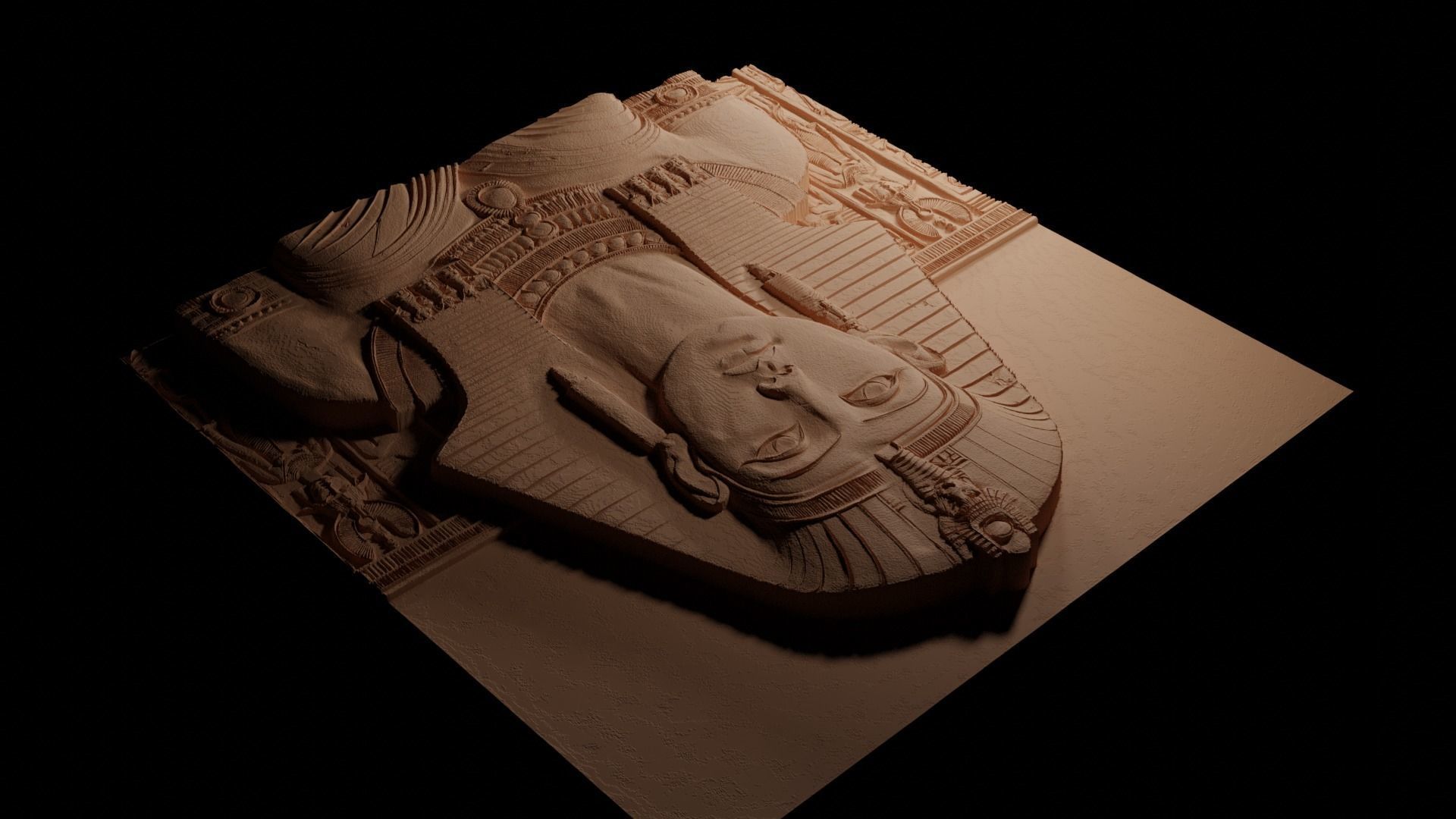 Cleopatra CNC 3d Print High Relief Sand Casting 3D print model_3