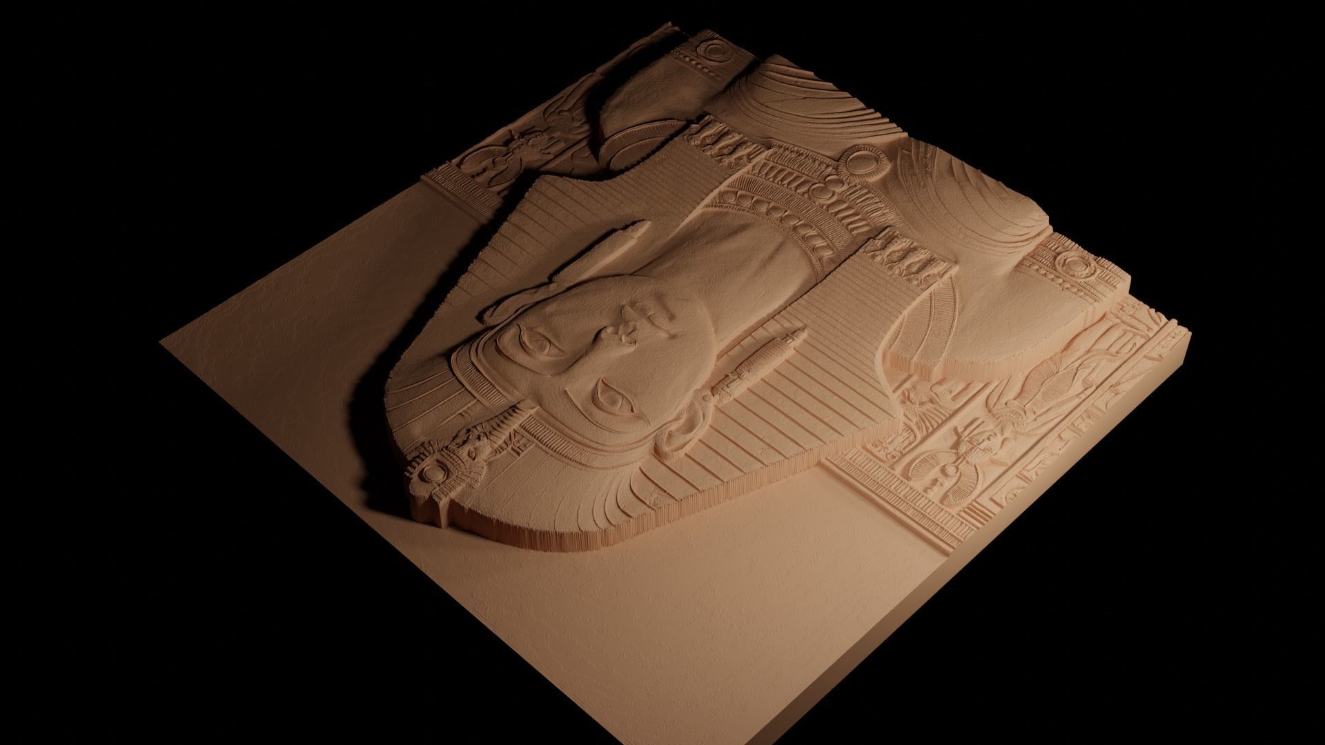 Cleopatra CNC 3d Print High Relief Sand Casting 3D print model_4