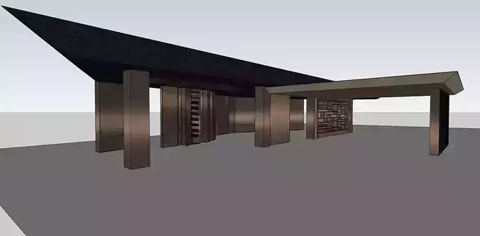 outdoor pavilion pargola sketchup model