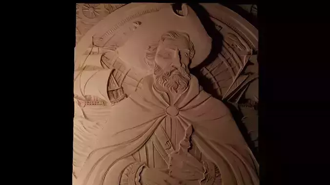 Christopher Columbus CNC 3d Print High Relief Sand Casting