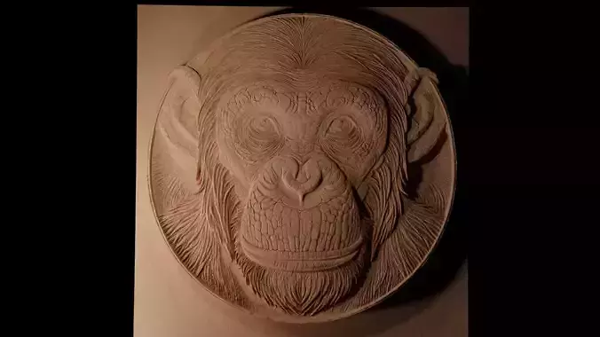 Chimpanzee CNC 3d Print High Relief Sand Casting 3D print model