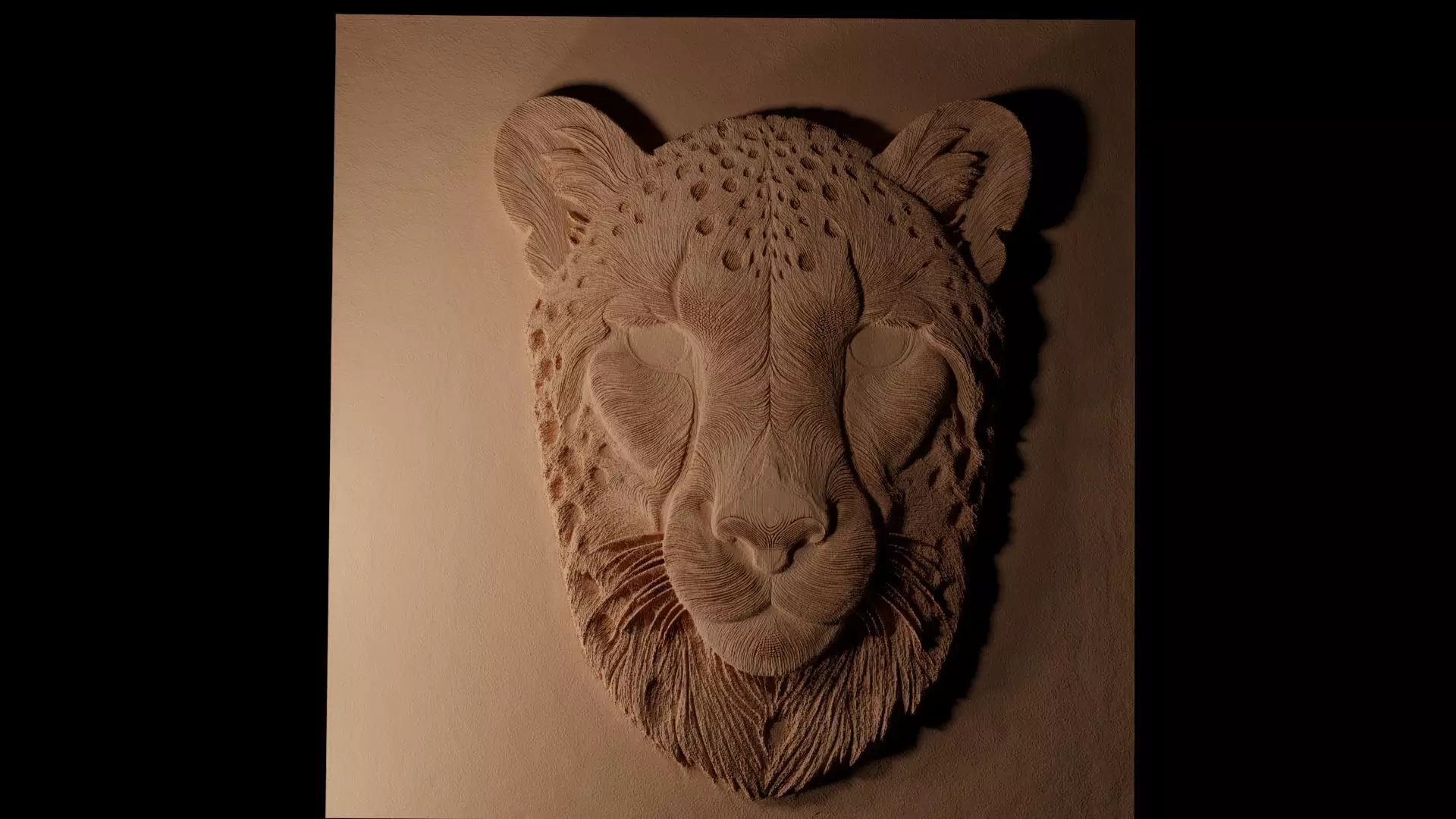 Cheetah CNC 3d Print High Relief Sand Casting 3D print model_0