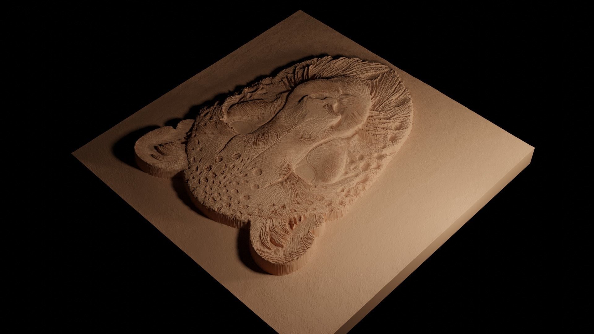 Cheetah CNC 3d Print High Relief Sand Casting 3D print model_4