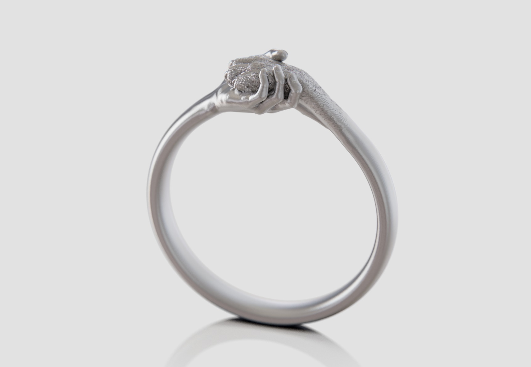 hand and paw ring 3D print model_10
