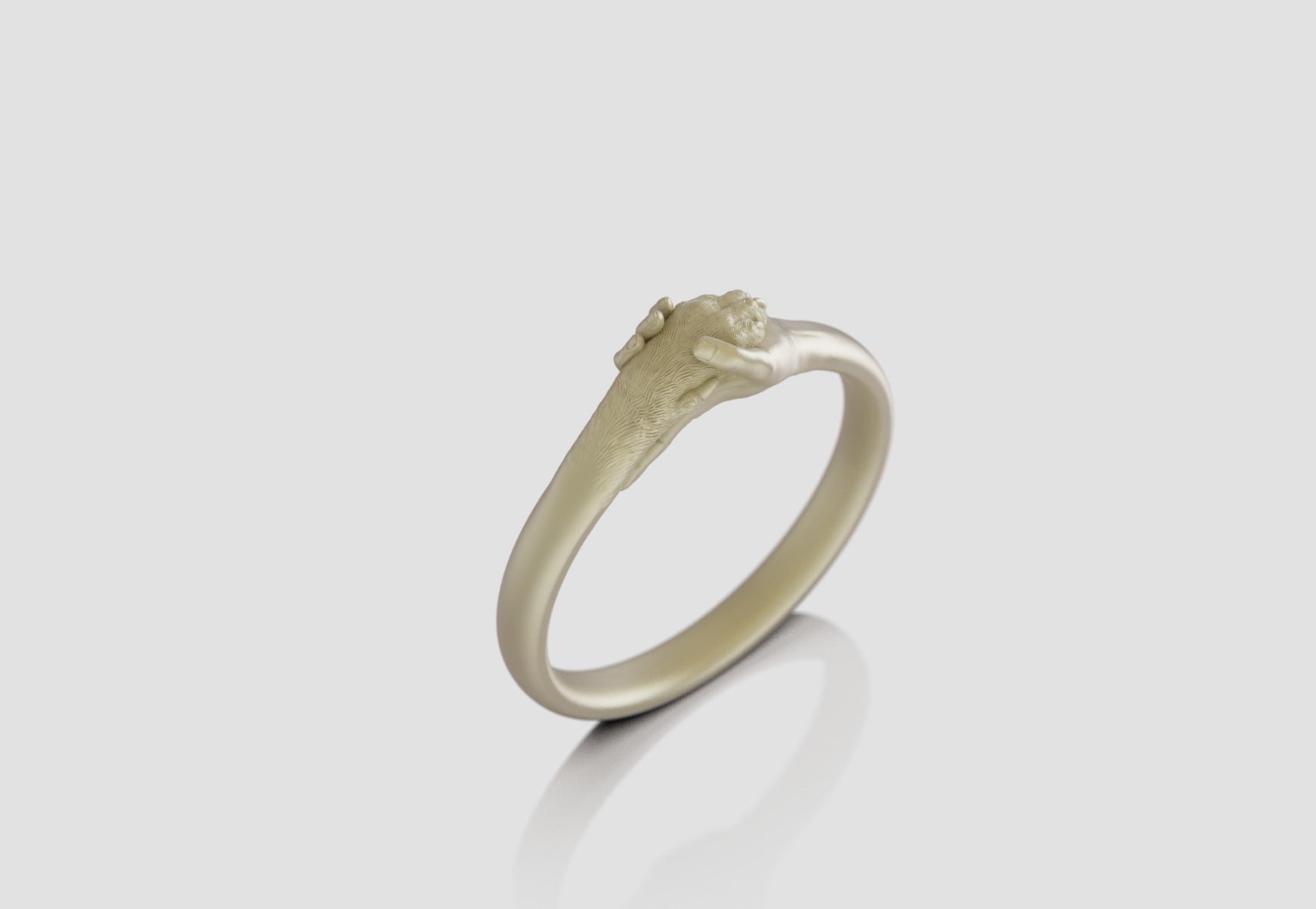 hand and paw ring 3D print model_4