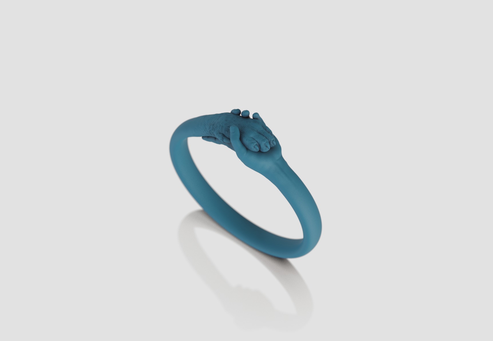 hand and paw ring 3D print model_18