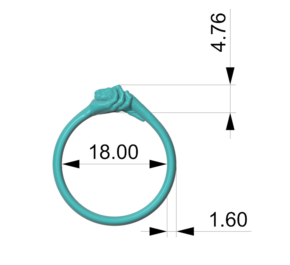 hand and paw ring 3D print model_5