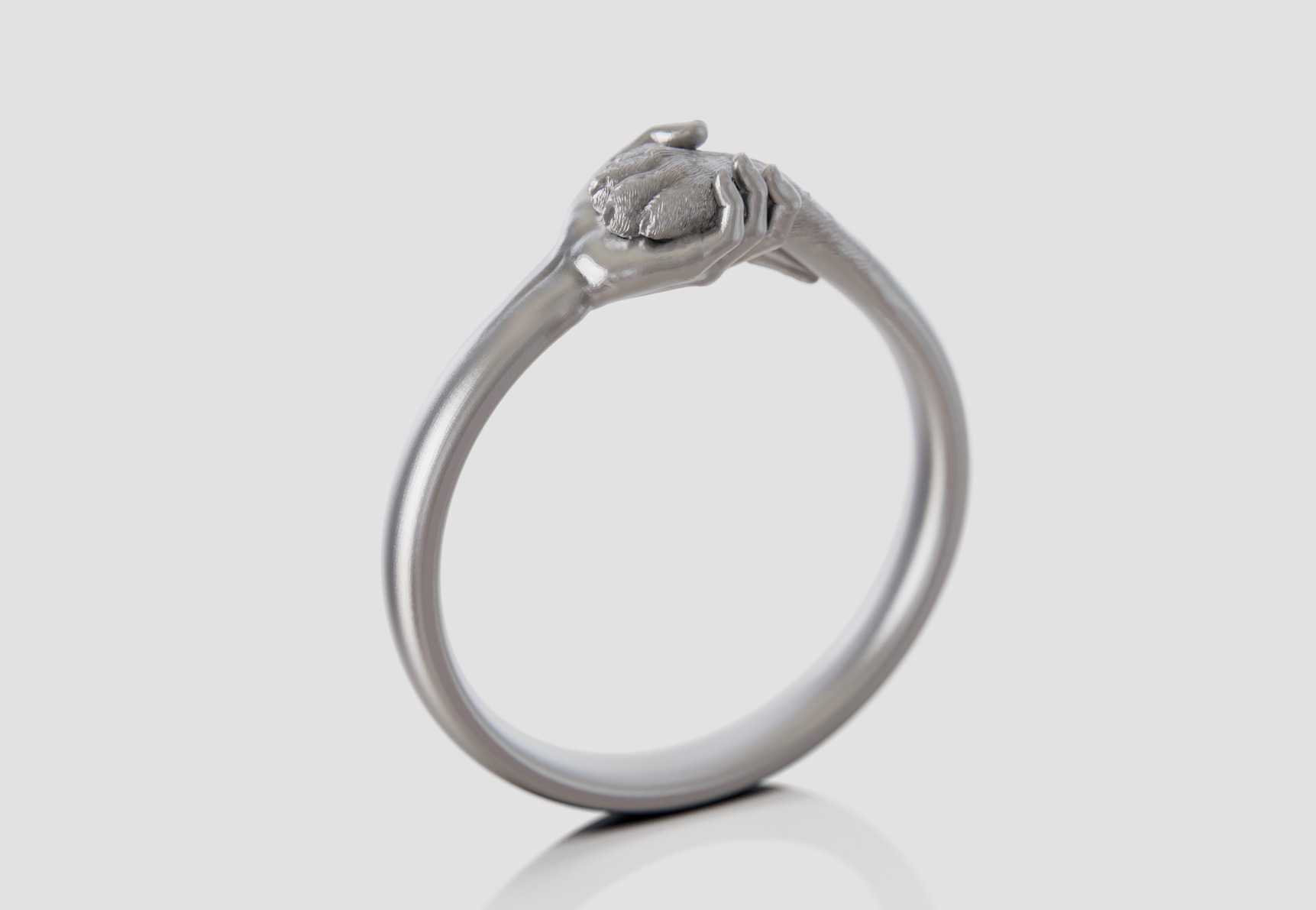 hand and paw ring 3D print model_9