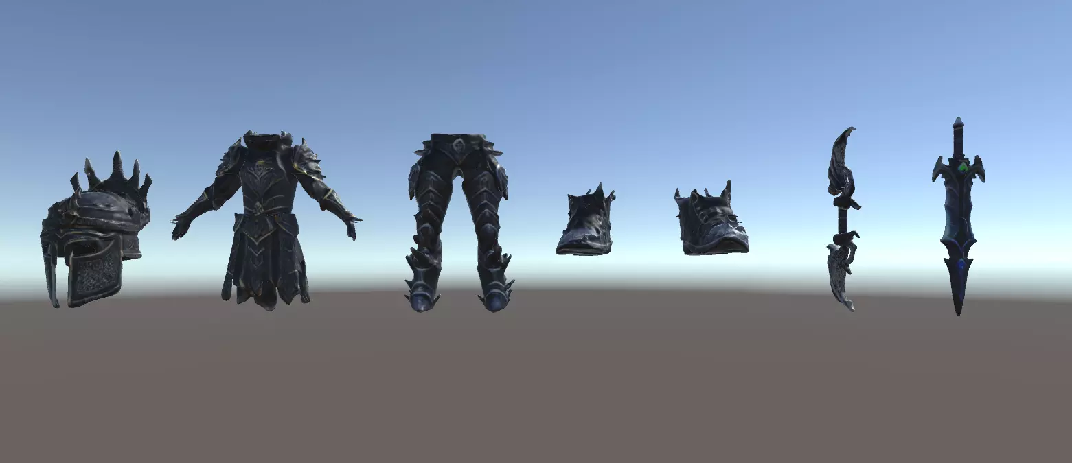 Black Knight Armor Set 3D model_0