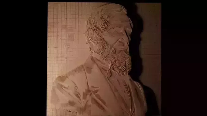 Charles Darwin CNC 3d Print High Relief Sand Casting