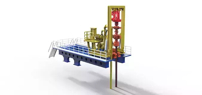 Drilling rig for ship model as cargo 3D print model