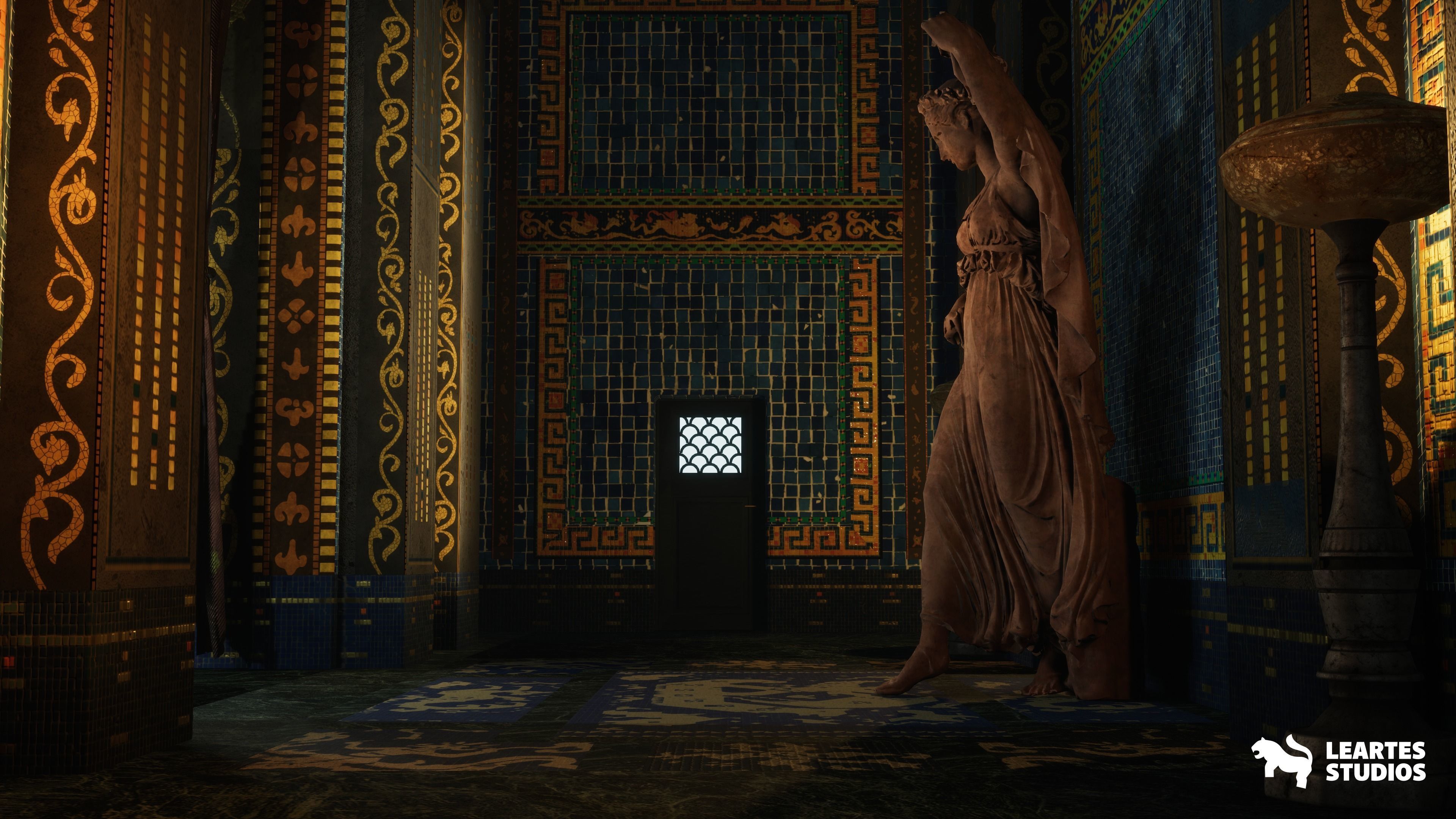 Roman Swimming Pool Environment Low-poly 3D model_8