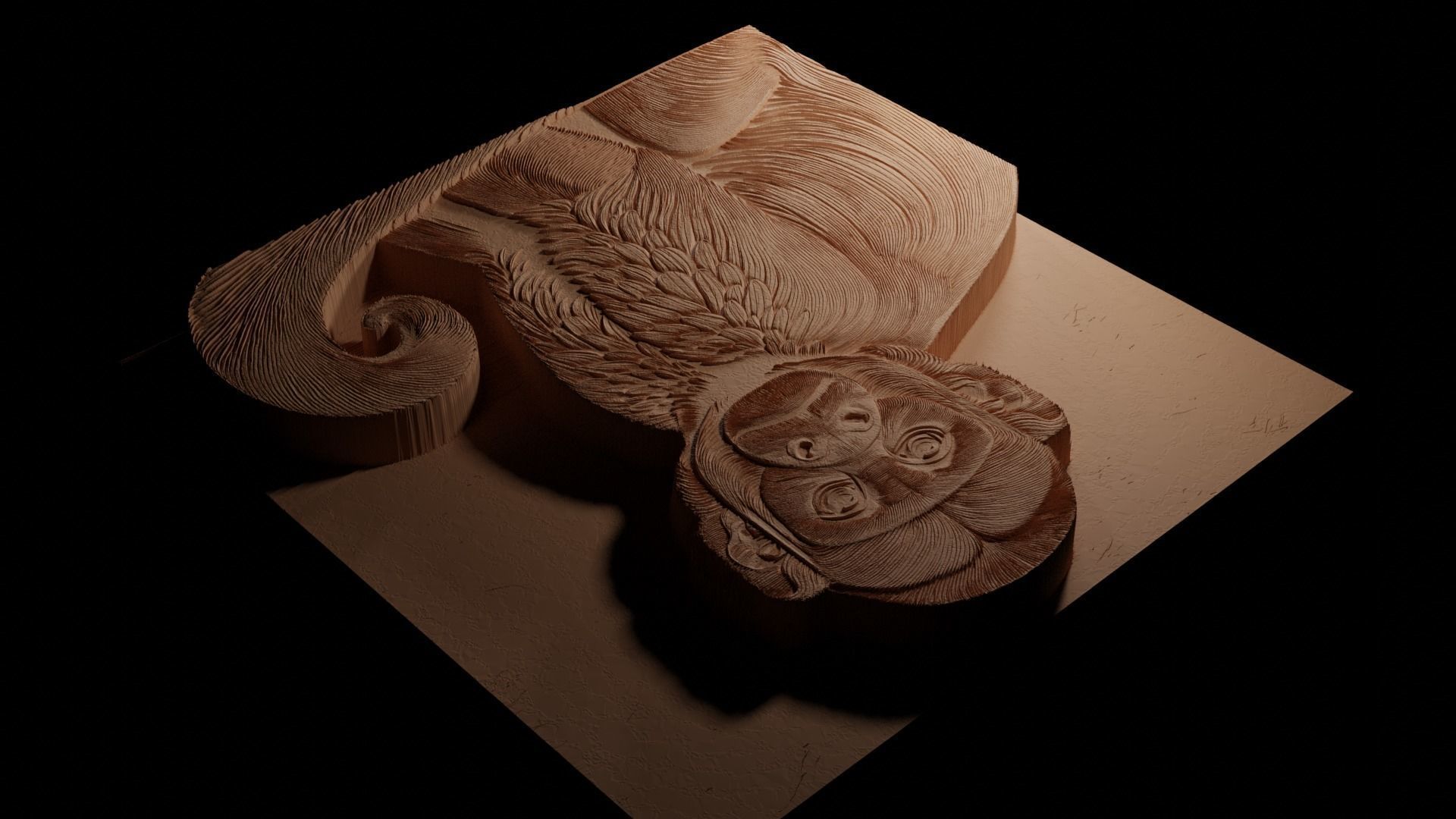 Capuchin CNC 3d Print High Relief Sand Casting 3D print model_3