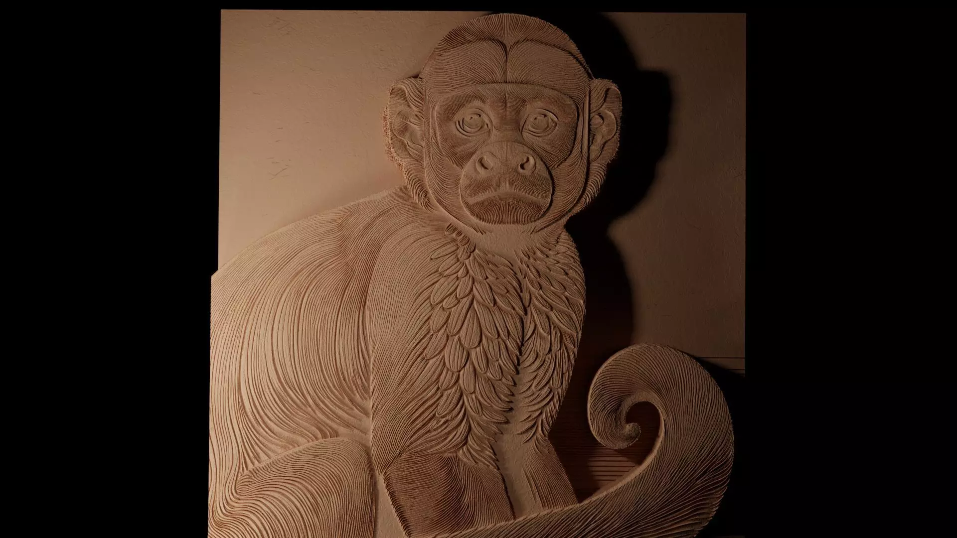 Capuchin CNC 3d Print High Relief Sand Casting 3D print model_0