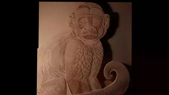 Capuchin CNC 3d Print High Relief Sand Casting 3D print model
