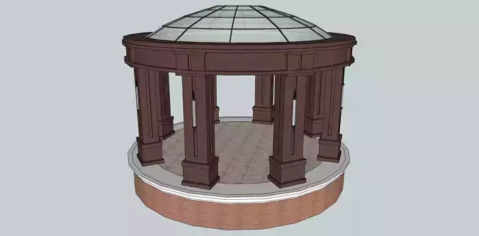Round pavilion structure SketchUp model 3D model