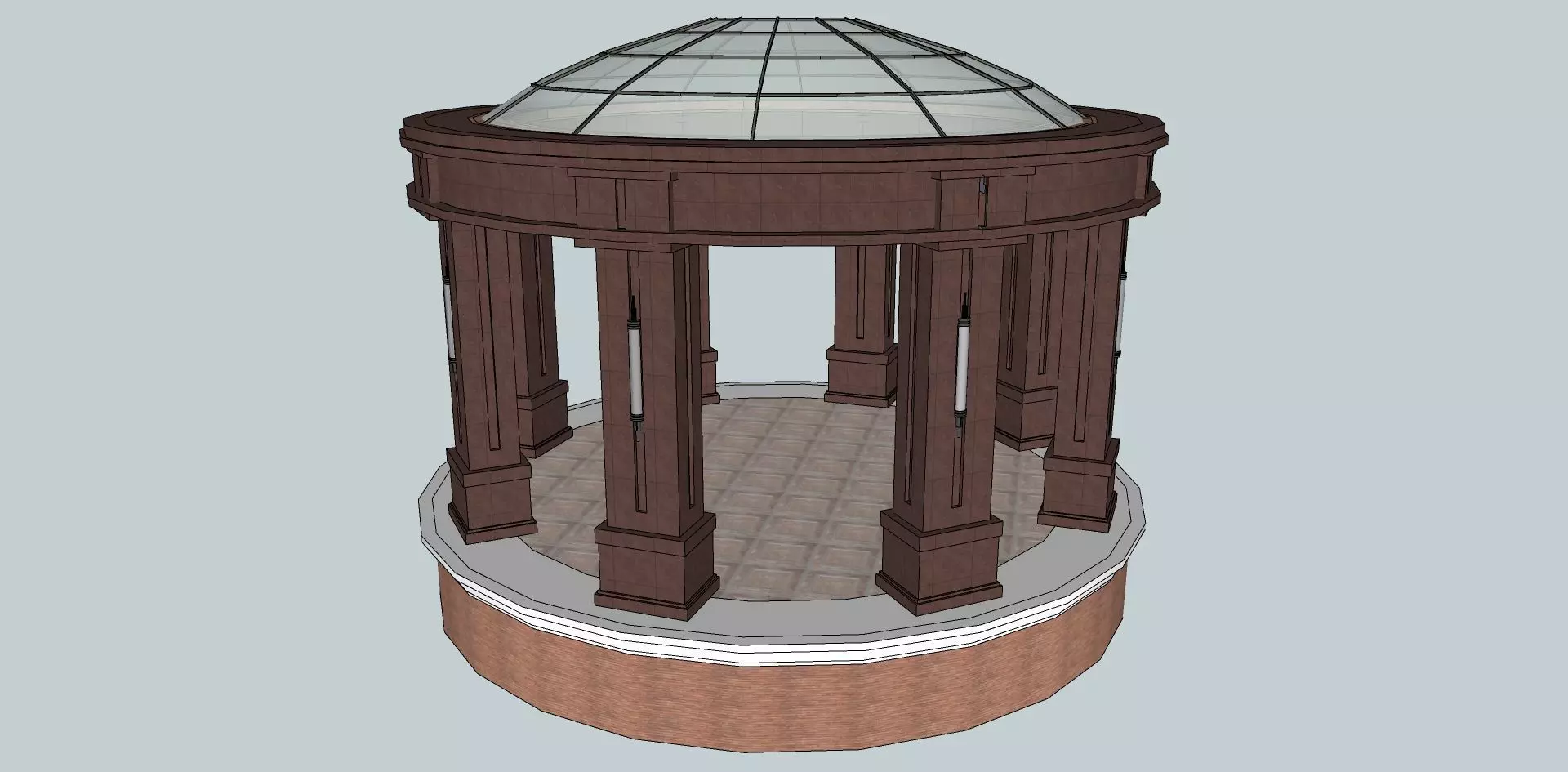 Round pavilion structure SketchUp model 3D model_0