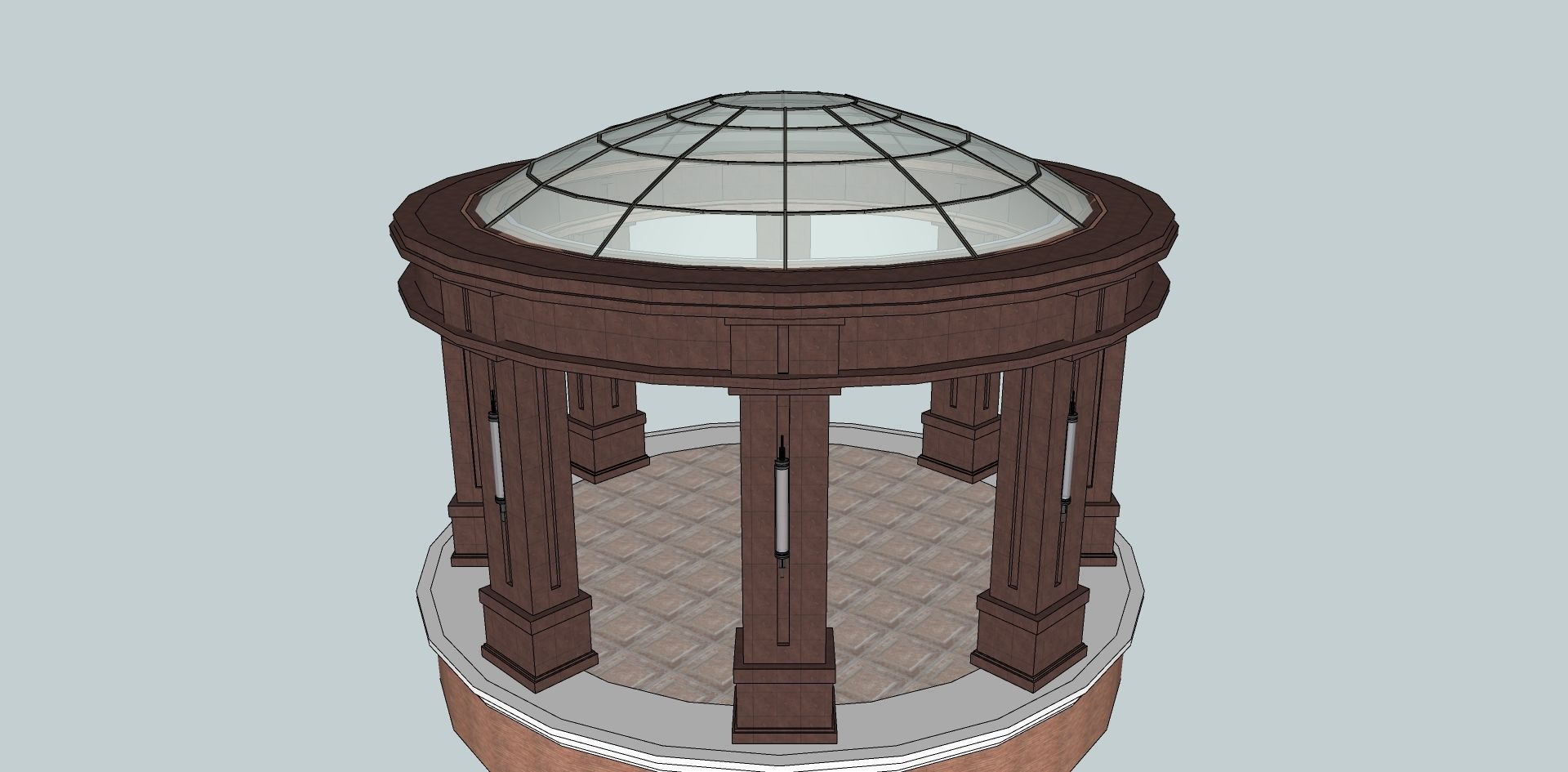 Round pavilion structure SketchUp model 3D model_2