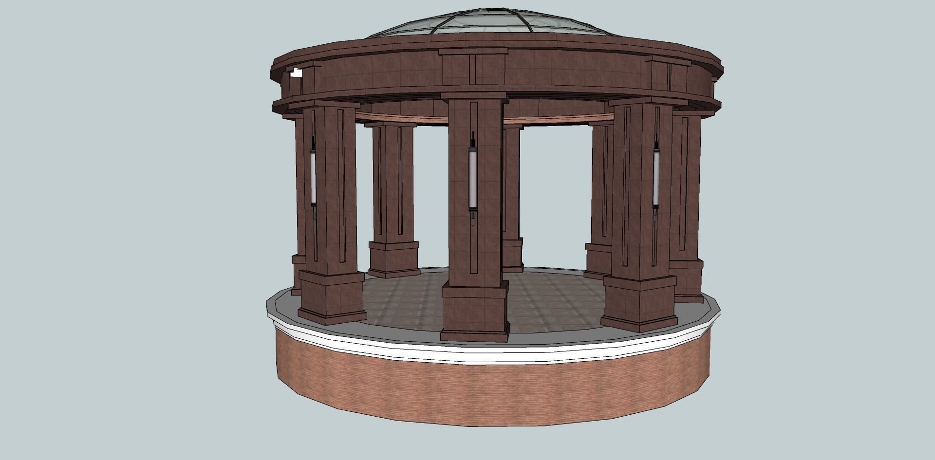 Round pavilion structure SketchUp model 3D model_1
