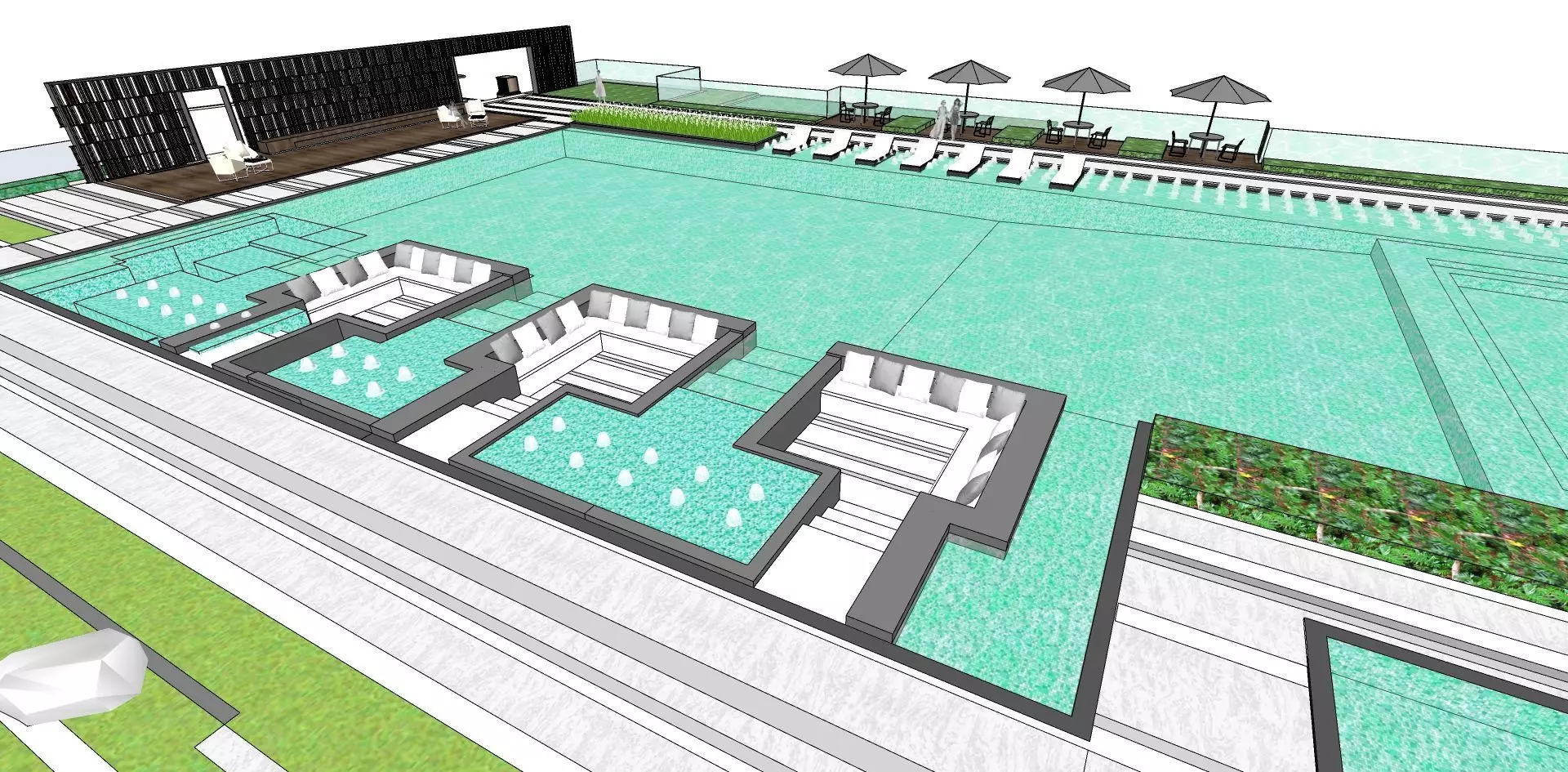 outdoor spa pool entertainment 3D model