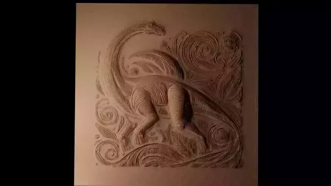 Brachiosaurus CNC 3d Print High Relief Sand Casting
