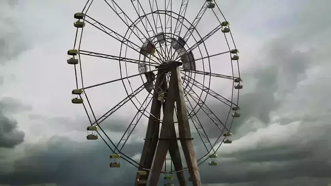 Old Ferris Wheel 3D model