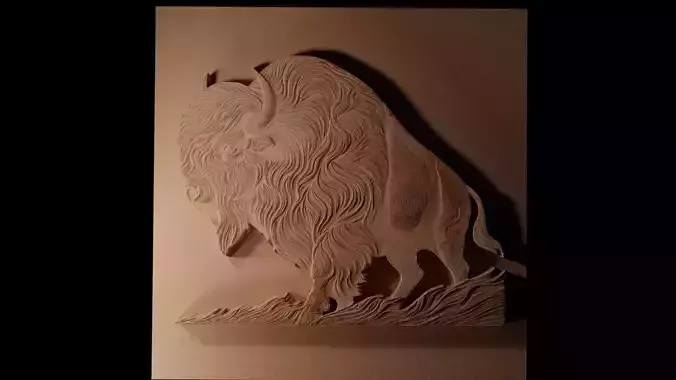 Bison CNC 3d Print High Relief Sand Casting