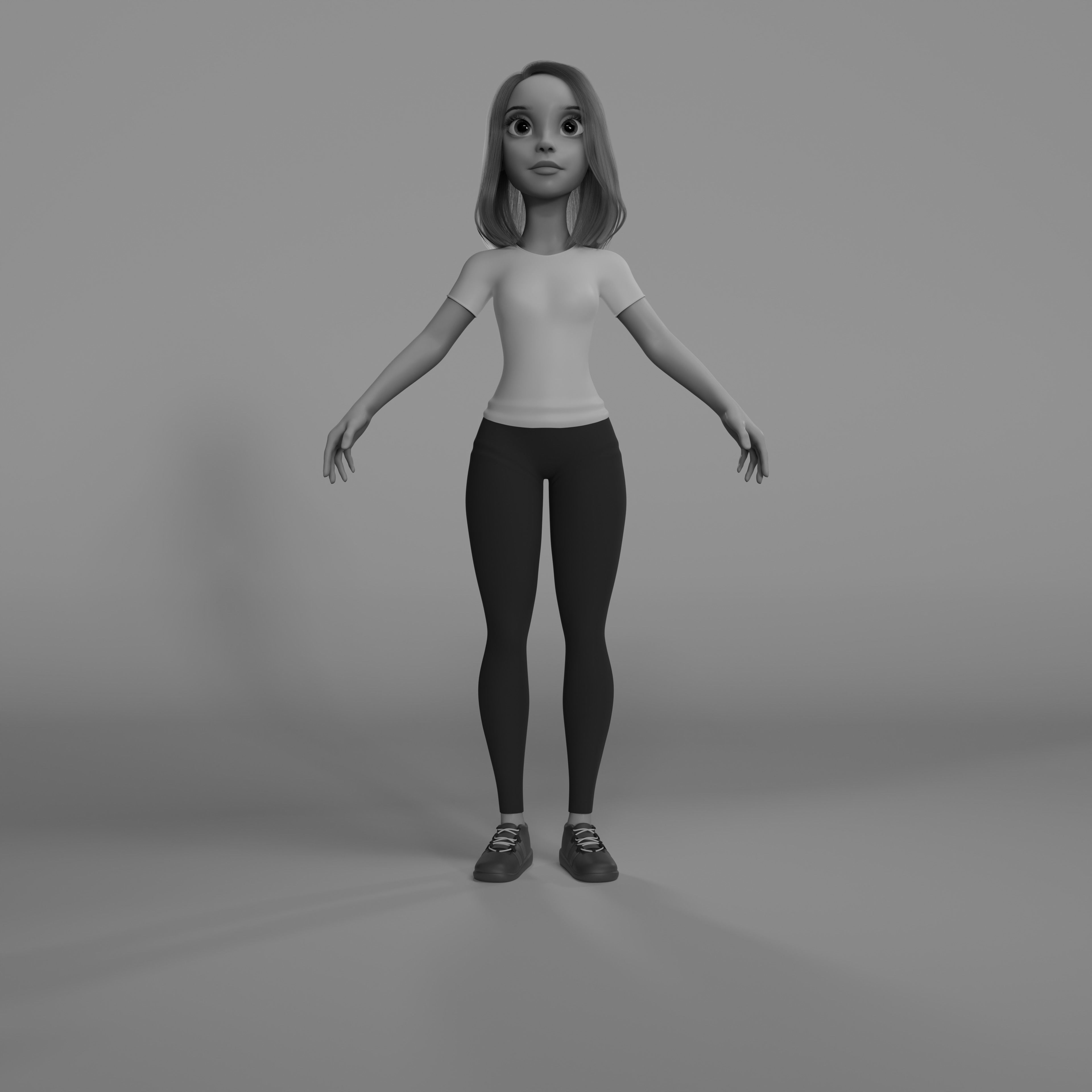 Hoor Cartoon Character Rigged in Blender low-poly 3d model Low-poly 3D model_8