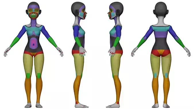 Hoor Cartoon Character Rigged in Blender low-poly 3d model