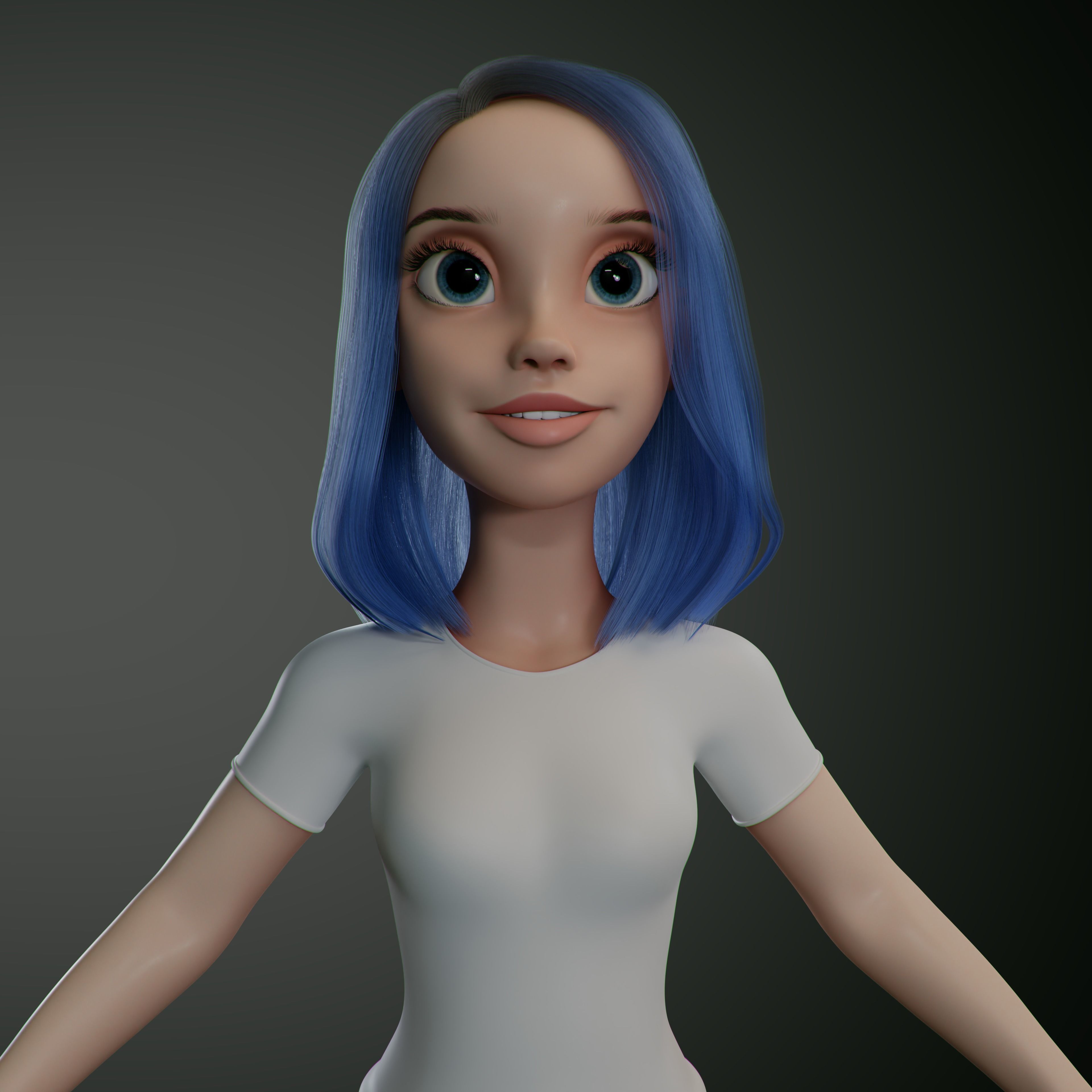 Hoor Cartoon Character Rigged in Blender low-poly 3d model Low-poly 3D model_5