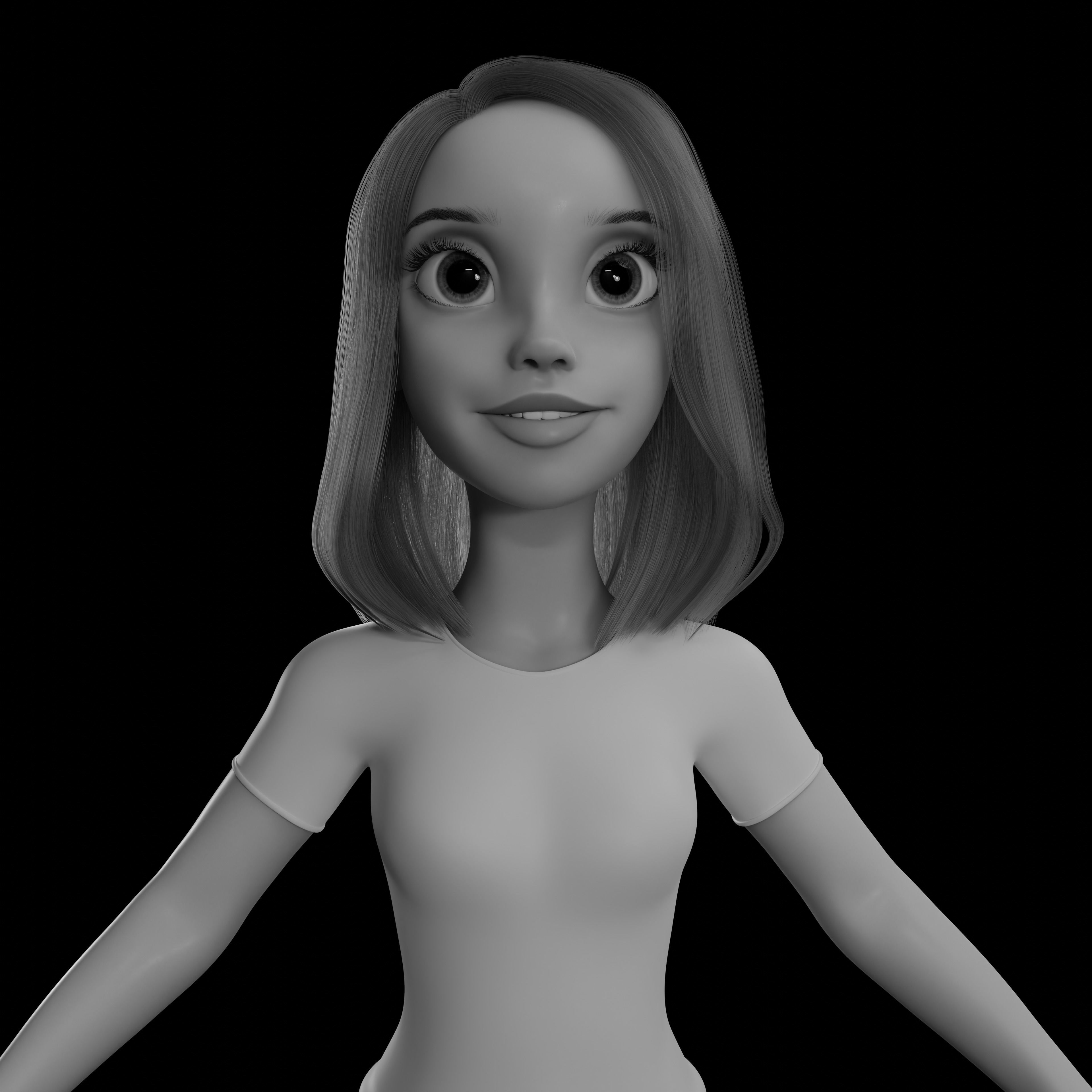 Hoor Cartoon Character Rigged in Blender low-poly 3d model Low-poly 3D model_4