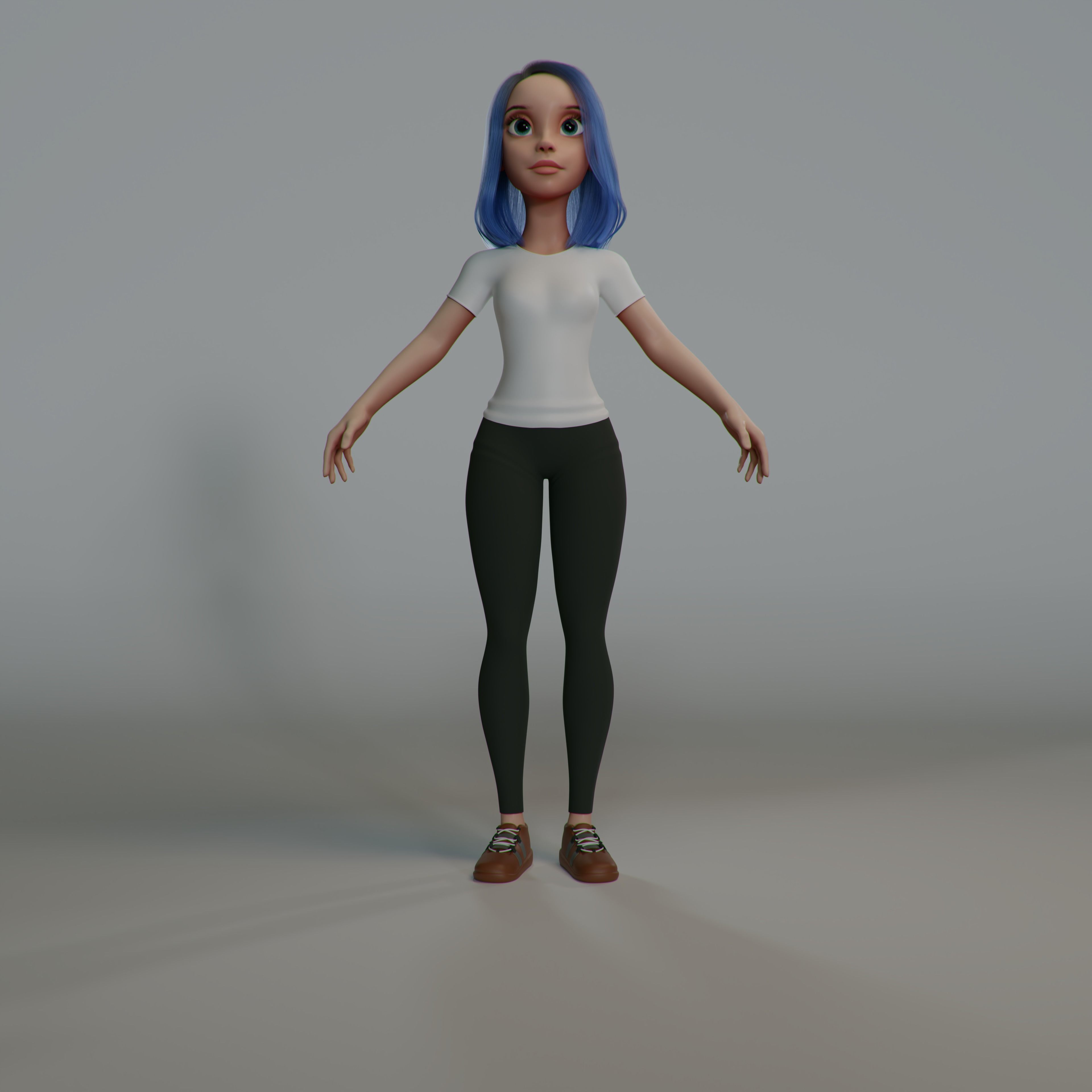 Hoor Cartoon Character Rigged in Blender low-poly 3d model Low-poly 3D model_7