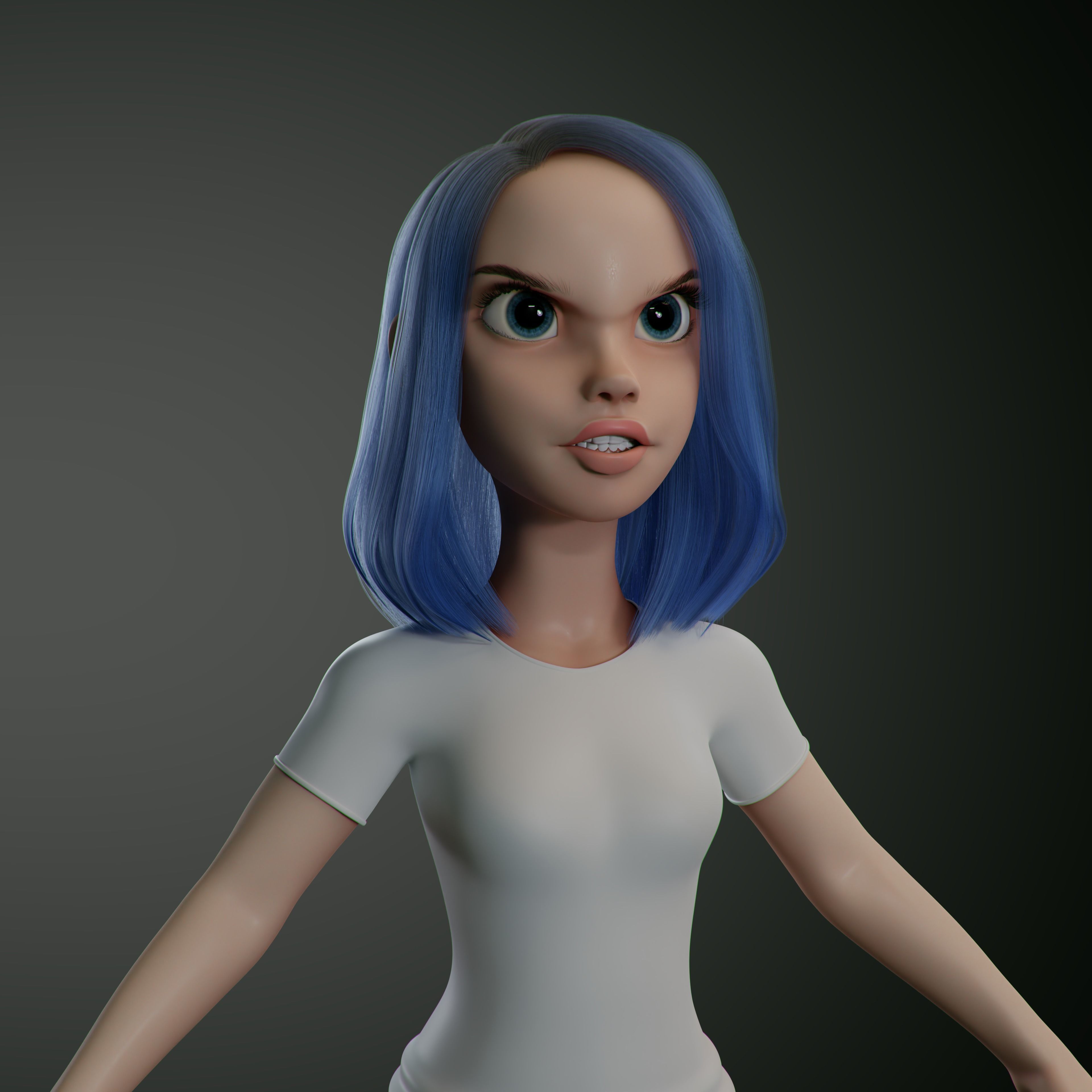 Hoor Cartoon Character Rigged in Blender low-poly 3d model Low-poly 3D model_11