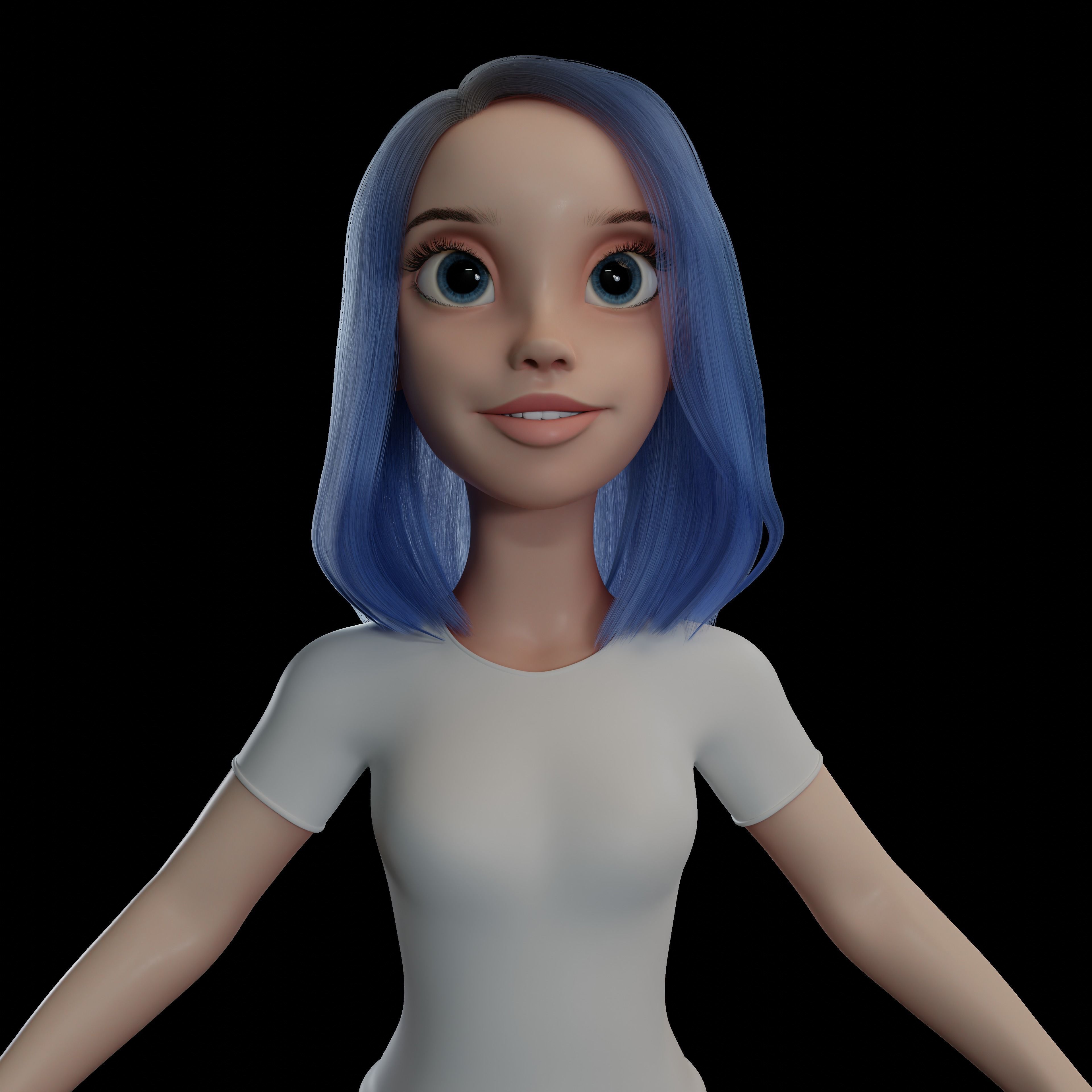 Hoor Cartoon Character Rigged in Blender low-poly 3d model Low-poly 3D model_3