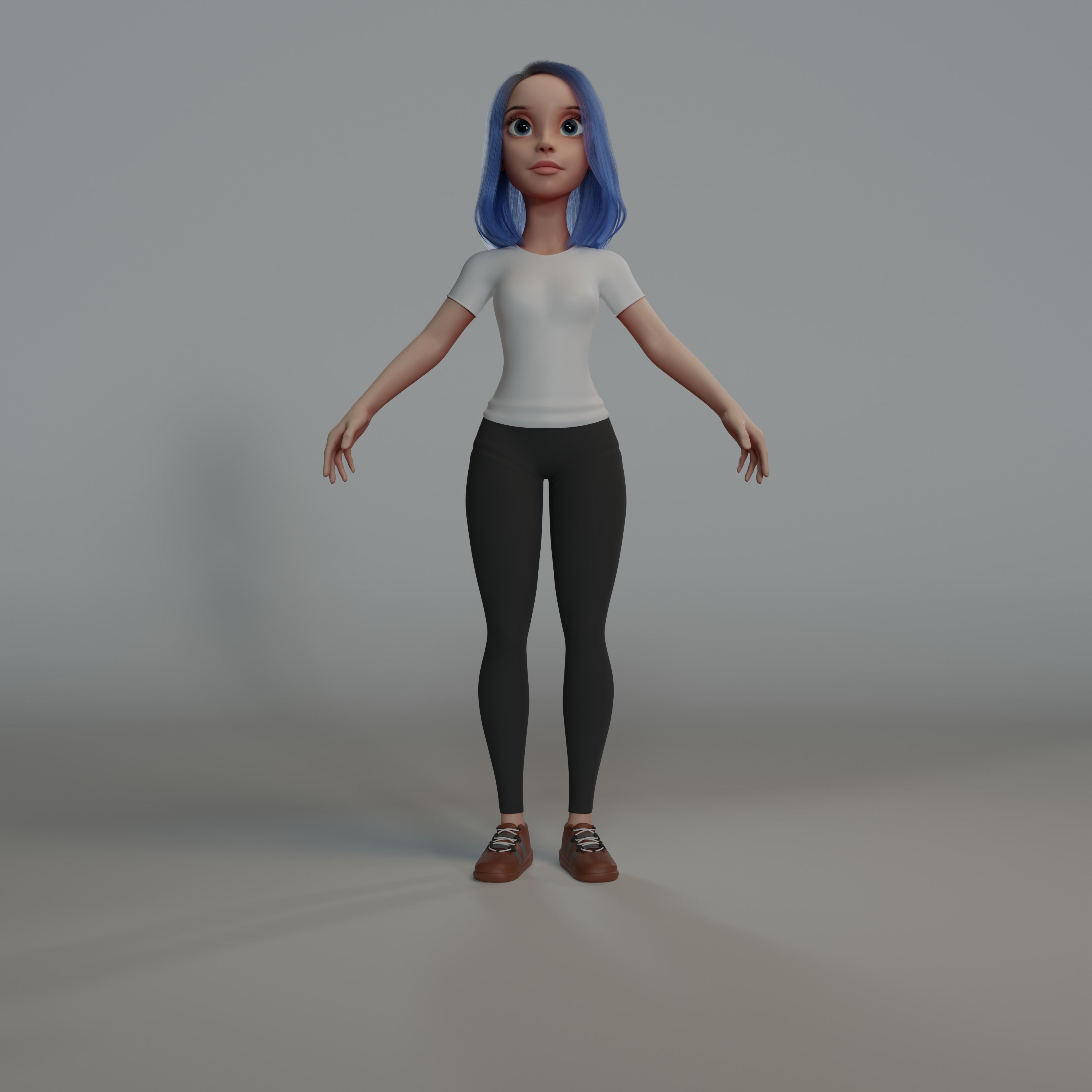 Hoor Cartoon Character Rigged in Blender low-poly 3d model Low-poly 3D model_9
