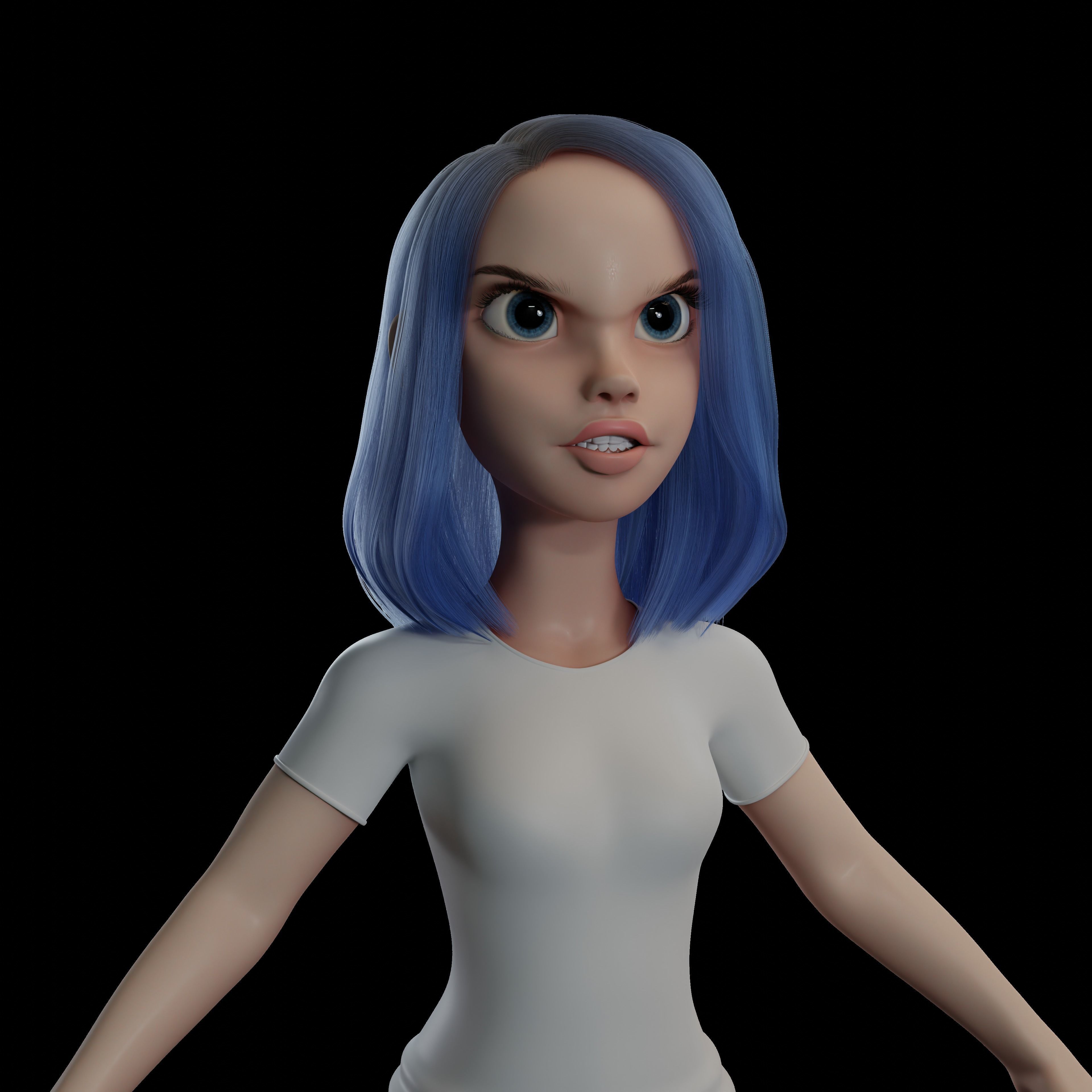 Hoor Cartoon Character Rigged in Blender low-poly 3d model Low-poly 3D model_10